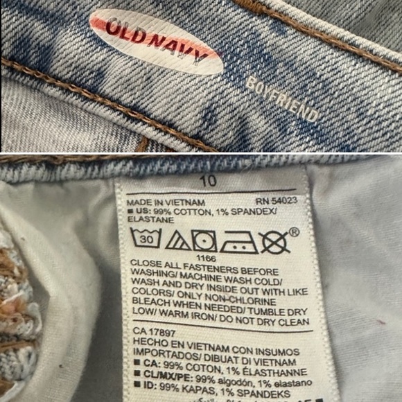 Old Navy Boyfriend Denim Shorts Distressed Cutoffs Light Wash Women’s Size 10 - Picture 12 of 12